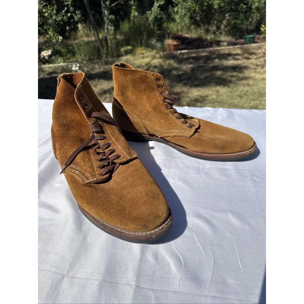 Men’s Snuff Suede Indiana Jones Chukka Ankle Boots Vintage Brown WW2 Boondock 15